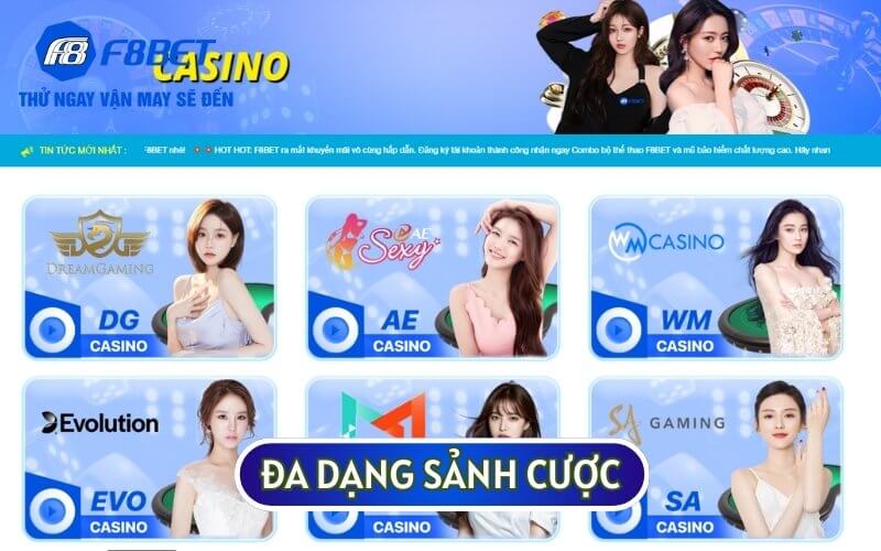 Tại SẢNH LIVE F8BET bạn sẽ được lựa chọn một phòng cược phù hợp với mình